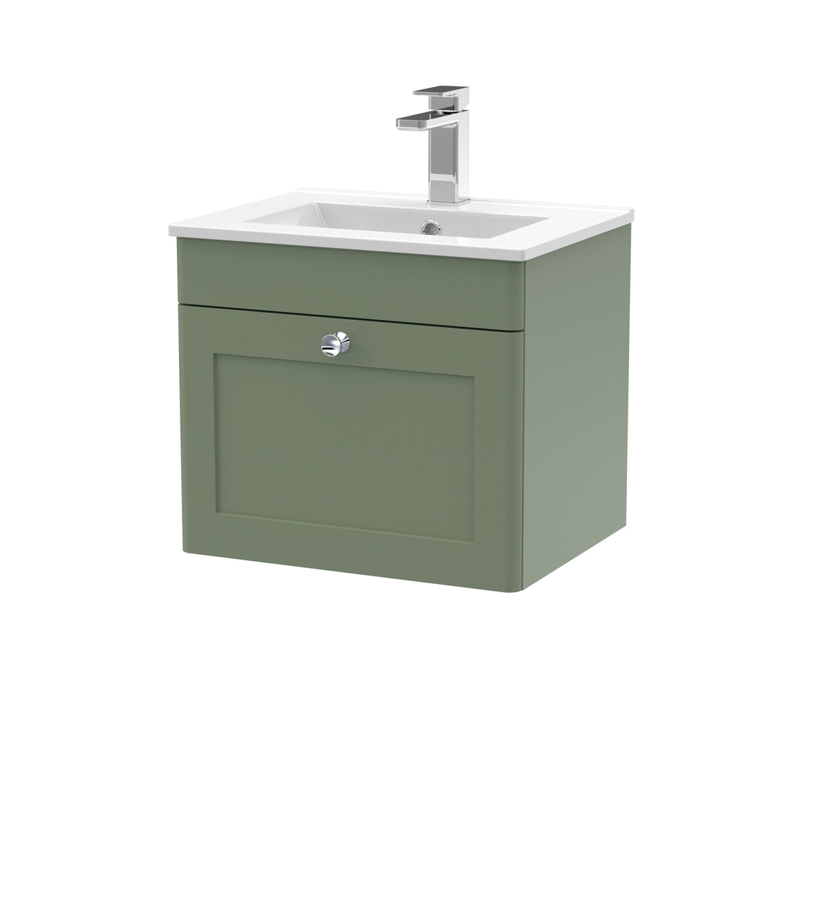 Nuie Classique 500mm 1 Drawer Wall Hung Vanity Unit With Minimalist Basin