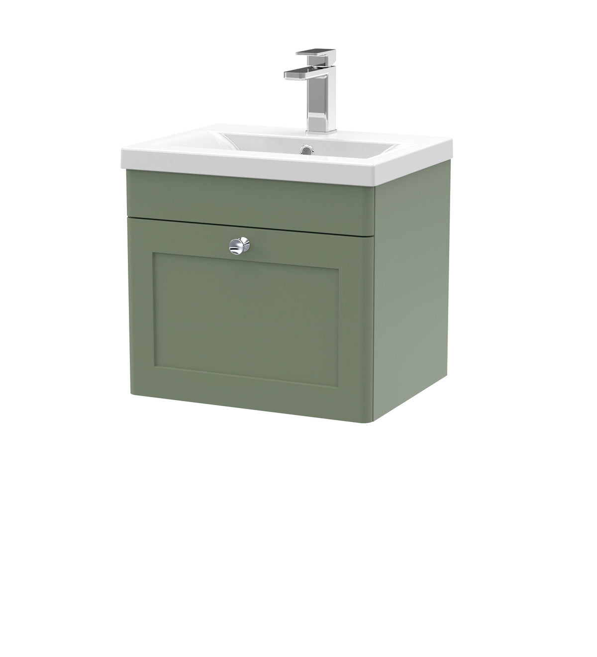 Nuie Classique 500mm 1 Drawer Wall Hung Vanity Unit With Mid-Edge Basin