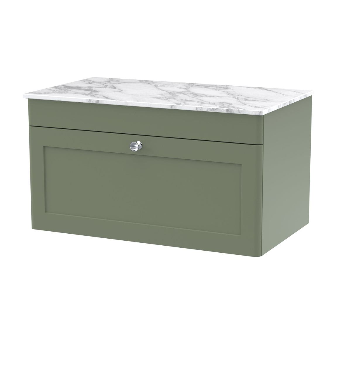 Nuie Classique 800mm 1 Drawer Wall Hung Vanity With Carrara Marble Worktop