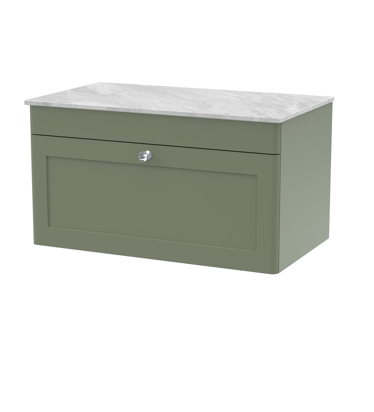 Nuie Classique 810mm 1 Drawer Wall Hung Vanity Unit With Grey Marble Worktop