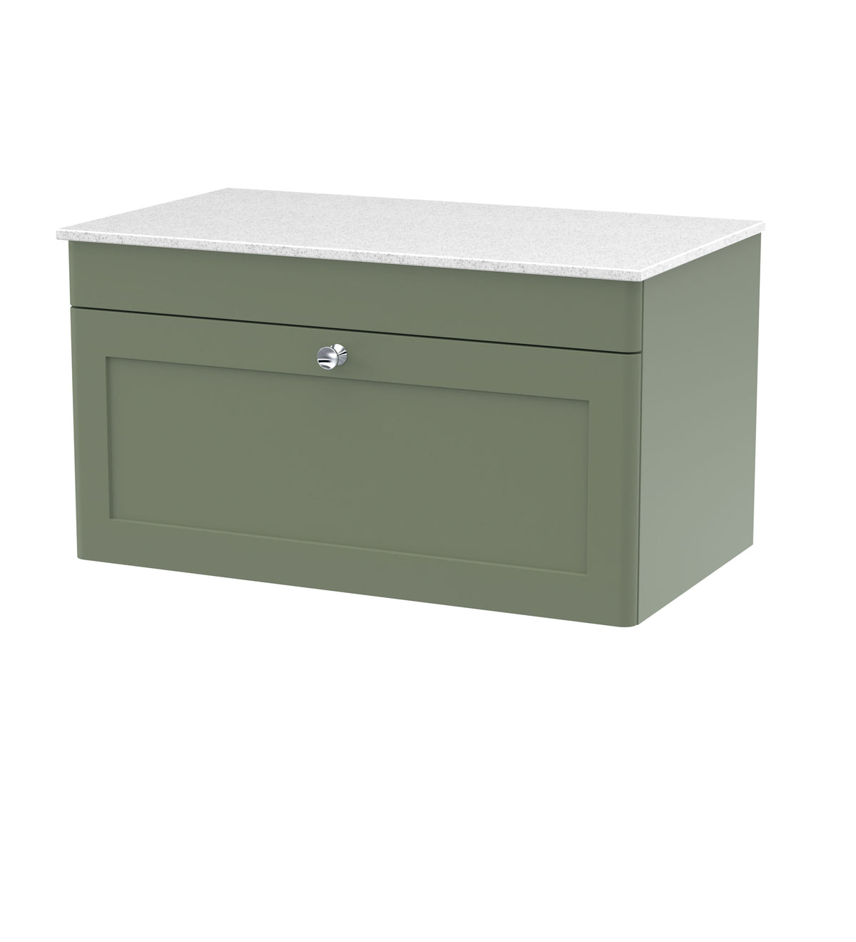 Nuie Classique 800mm 1 Drawer Wall Hung Vanity With White Marble Worktop