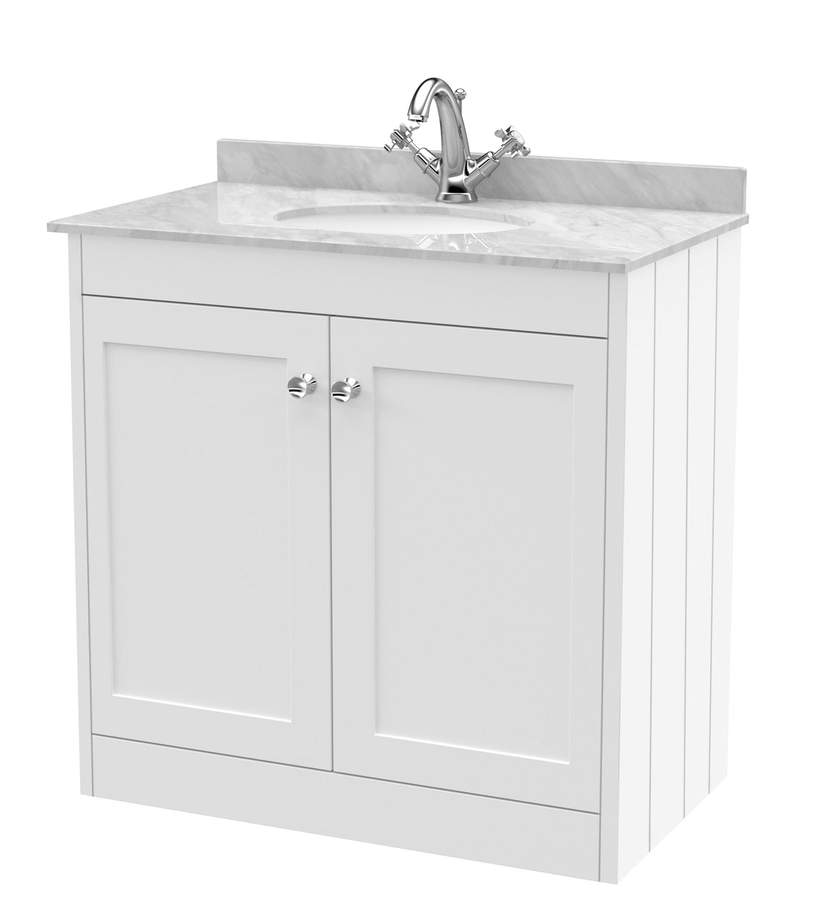 Old London Ashwick 800mm Floorstanding 2-Door Unit With Marble Top 1 Tap Hole