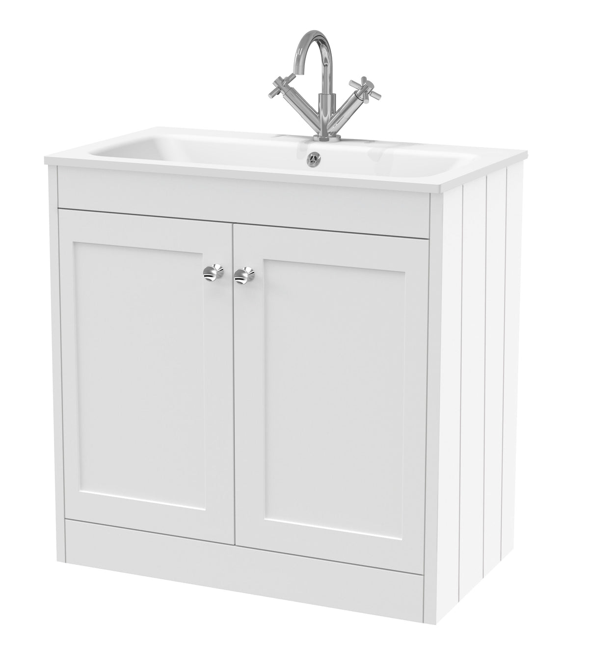 Old London Ashwick 800mm Floorstanding 2-Door Unit With Stone Basin 1 Tap Hole