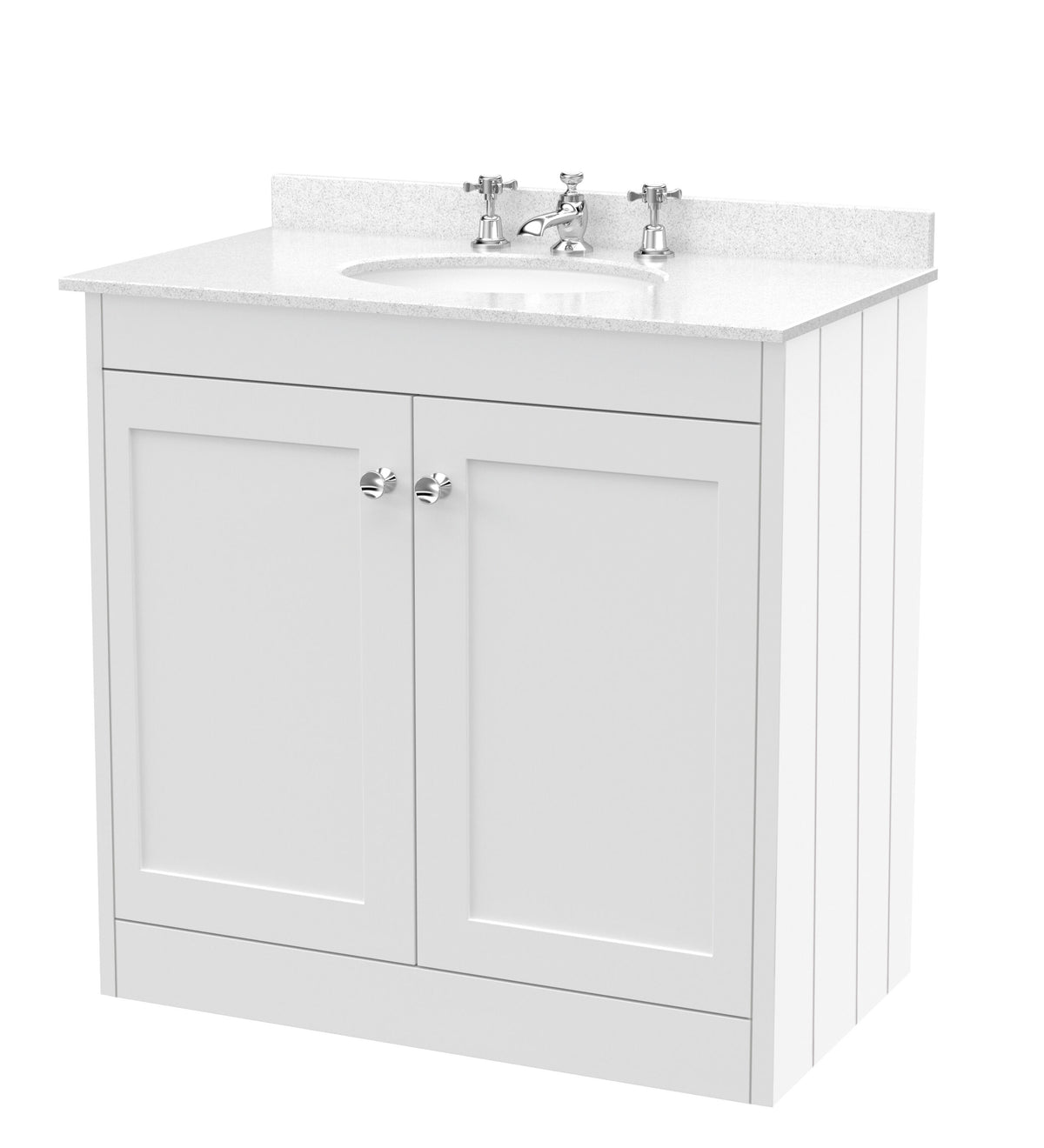 Old London Ashwick 800mm Floorstanding 2-Door Unit With Marble Top 3 Tap Hole
