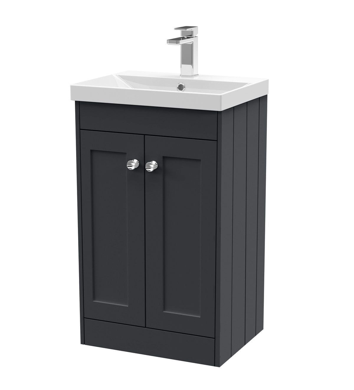 Old London Ashwick Satin 500mm Floorstanding 2-Door Unit With Thin-Edged Basin