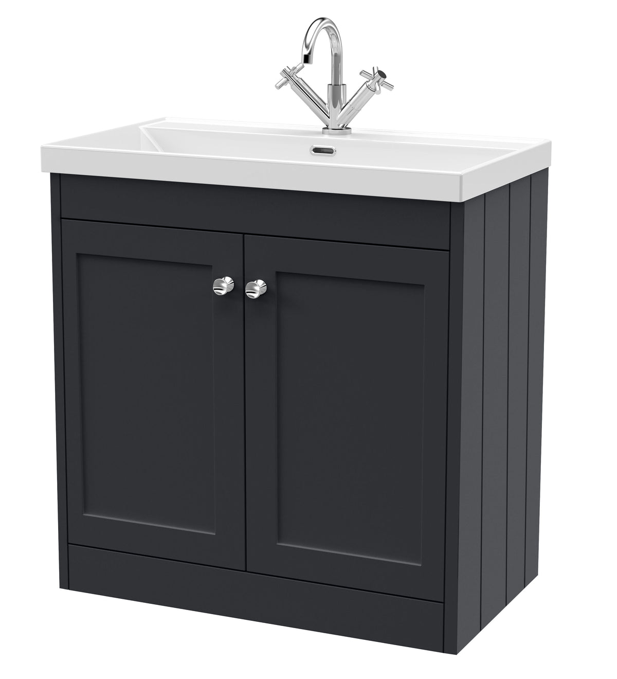Old London Ashwick Satin 800mm Floorstanding 2-Door Unit With Basin 1 Tap Hole