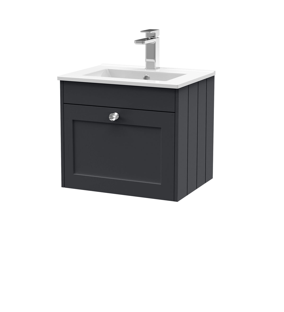 Old London Ashwick Satin 500mm Wall Hung 1-Drawer Unit With Minimalist Basin