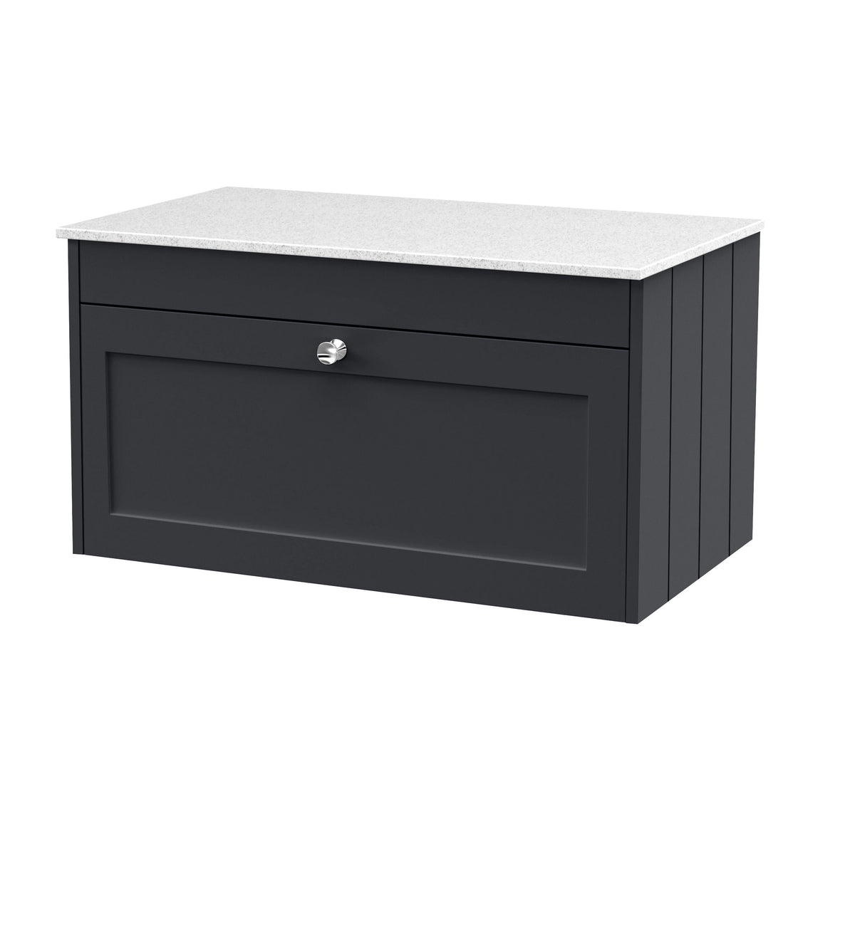 Old London Ashwick Satin 800mm Wall Hung 1-Drawer Unit with Marble Top
