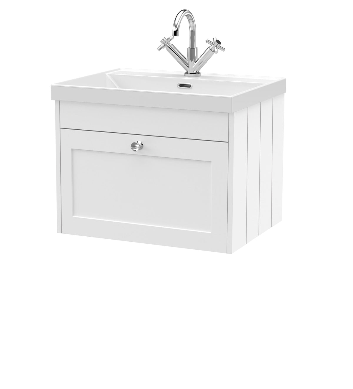 Old London Ashwick 600mm Wall Hung 1-Drawer Unit With Basin 1 Tap Hole