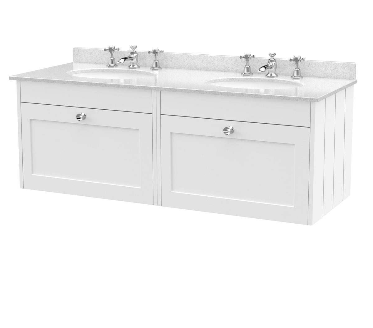 Old London Ashwick 1200mm Wall Hung 2-Drawer Unit With Marble Top