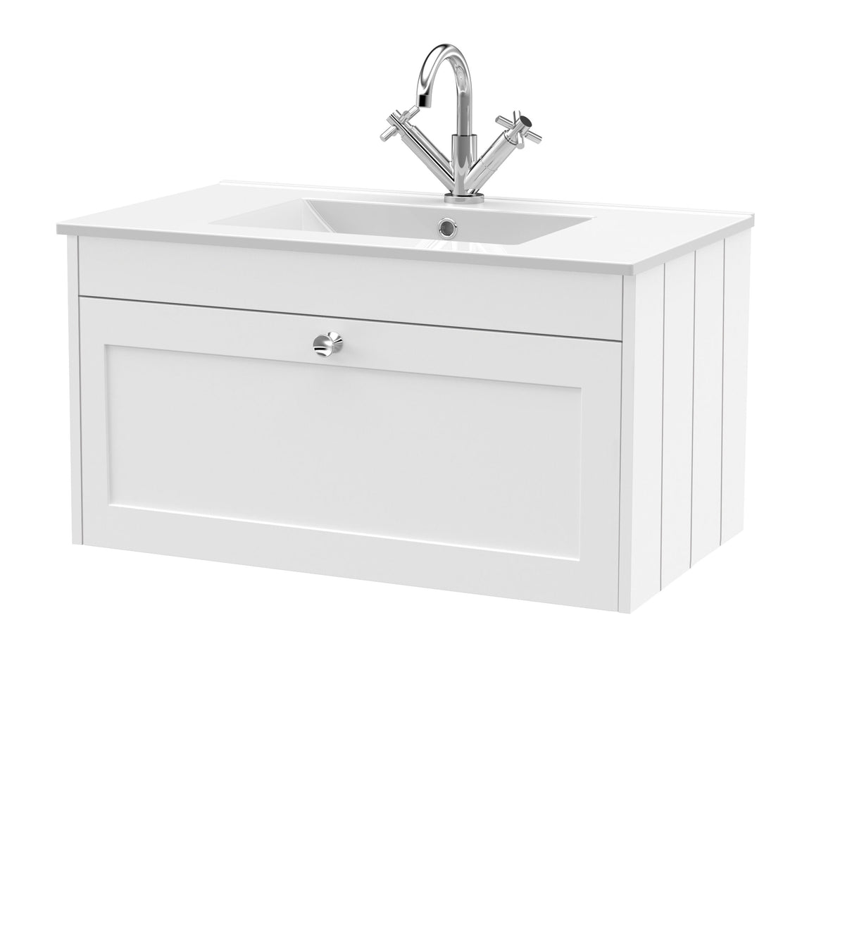Old London Ashwick 800mm Wall Hung 1-Drawer Unit with Basin 1 TH