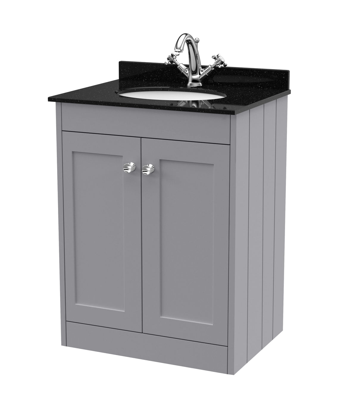 Old London Ashwick 600mm Floorstanding 2-Door Unit With Marble Top 1 Tap Hole