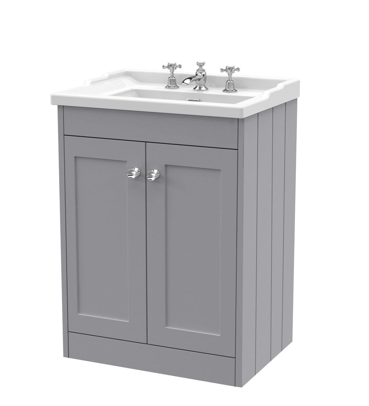 Old London Ashwick 600mm Floorstanding 2-Door Unit With Basin 3 Tap Hole