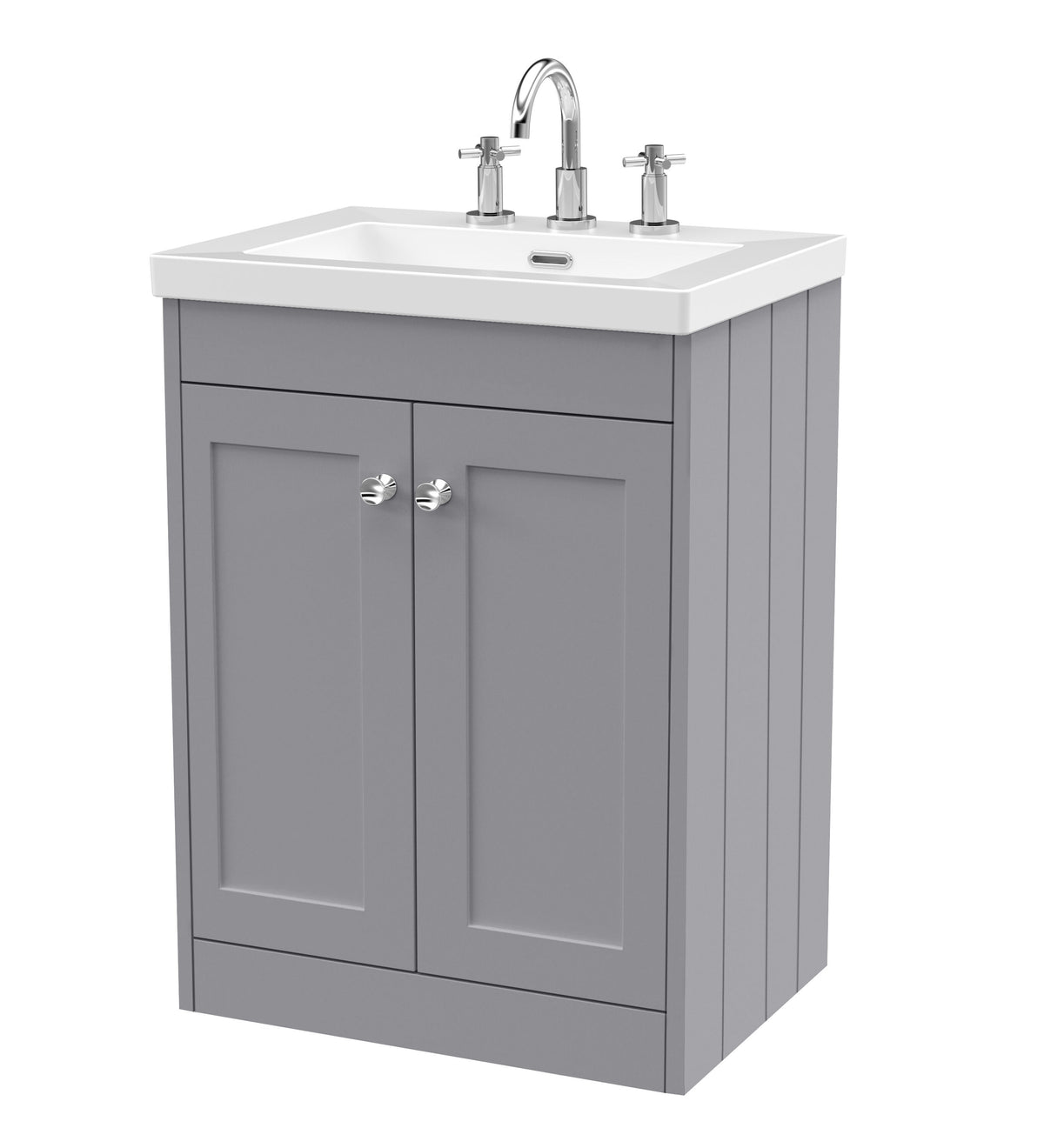Old London Ashwick 600mm Floorstanding 2-Door Unit With Basin 3 Tap Hole