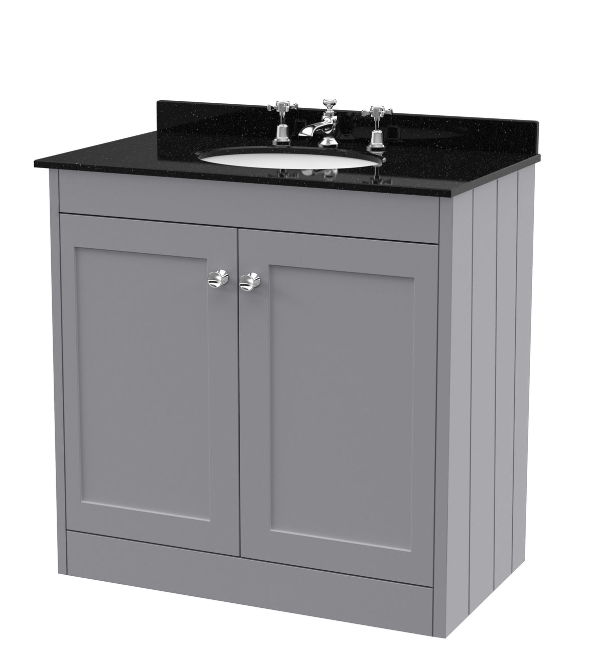 Old London Ashwick 800mm Floorstanding 2-Door Unit With Marble Top 3 Tap Hole