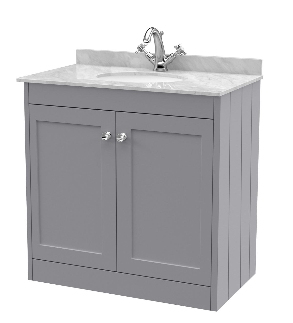 Old London Ashwick 800mm Floorstanding 2-Door Unit With Marble Top 1 Tap Hole