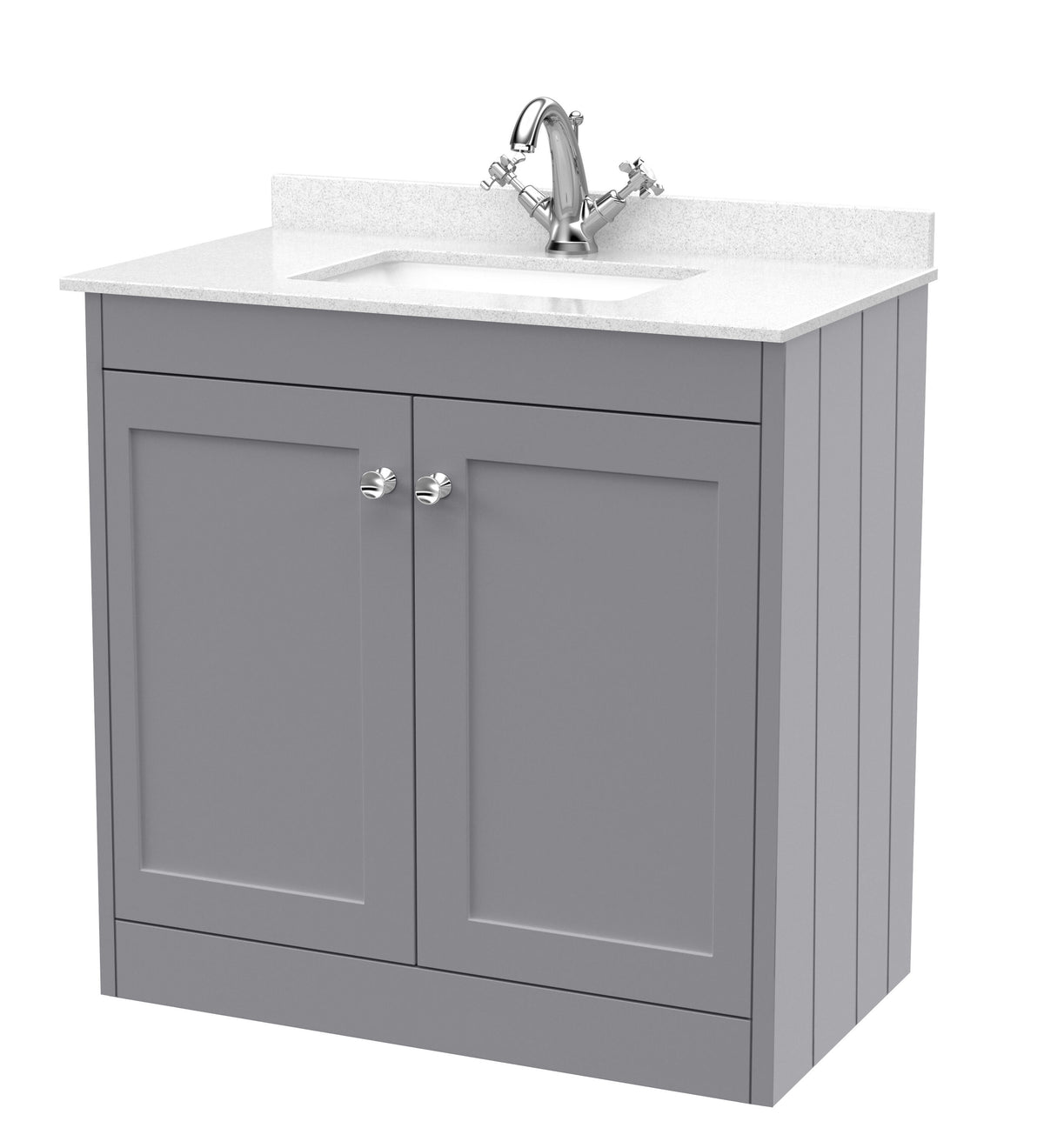 Old London Ashwick 800mm Floorstanding 2-Door Unit With Marble Top 1 Tap Hole