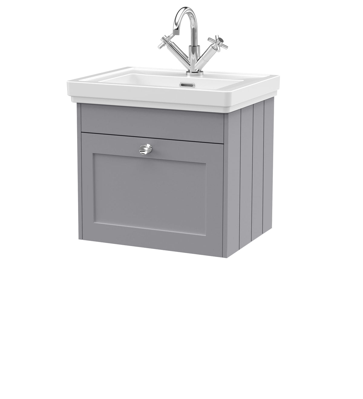Old London Ashwick 500mm Wall Hung 1-Drawer Unit With Basin 1 Tap Hole