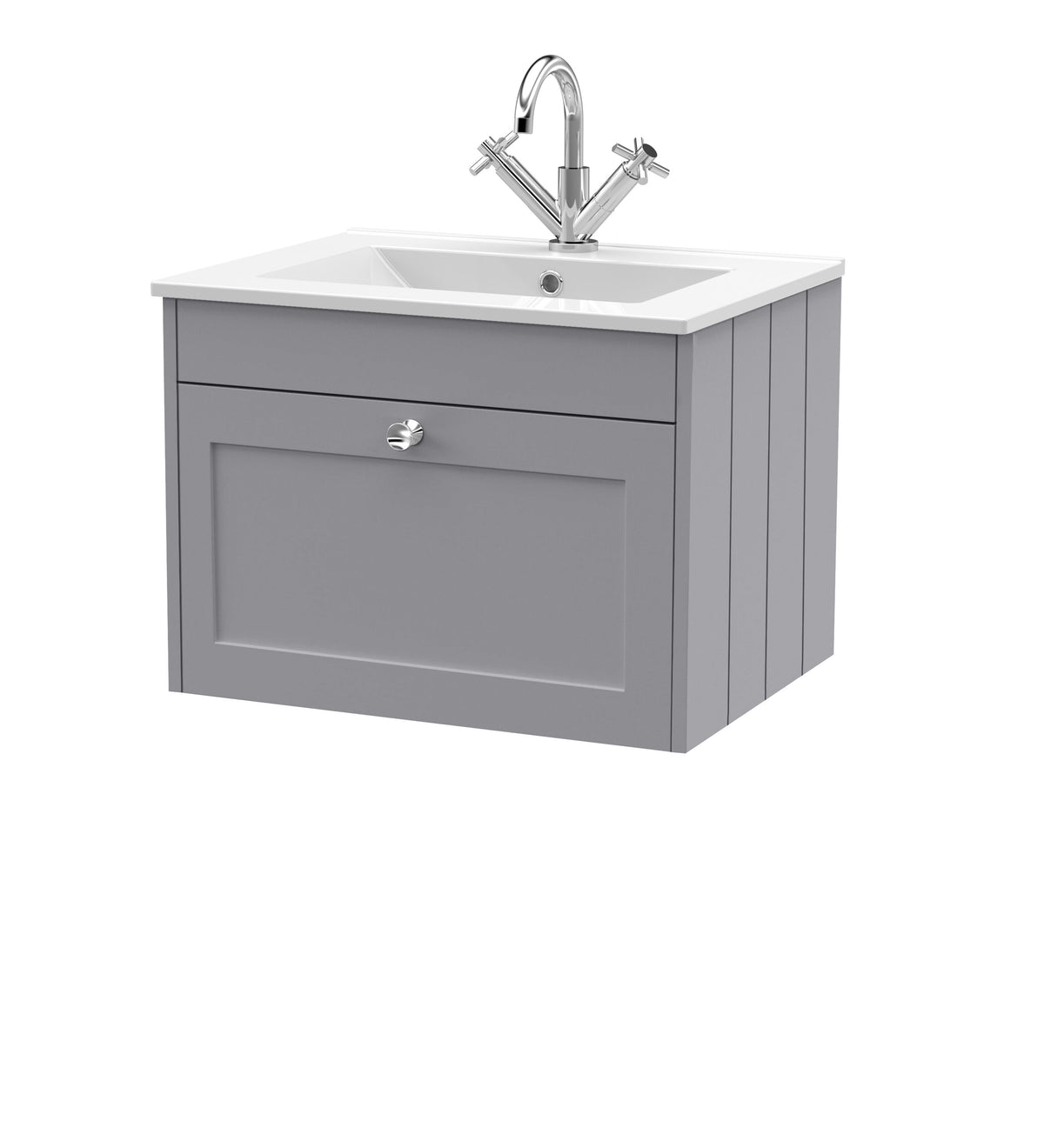 Old London Ashwick 600mm Wall Hung 1-Drawer Unit With Basin 1 Tap Hole