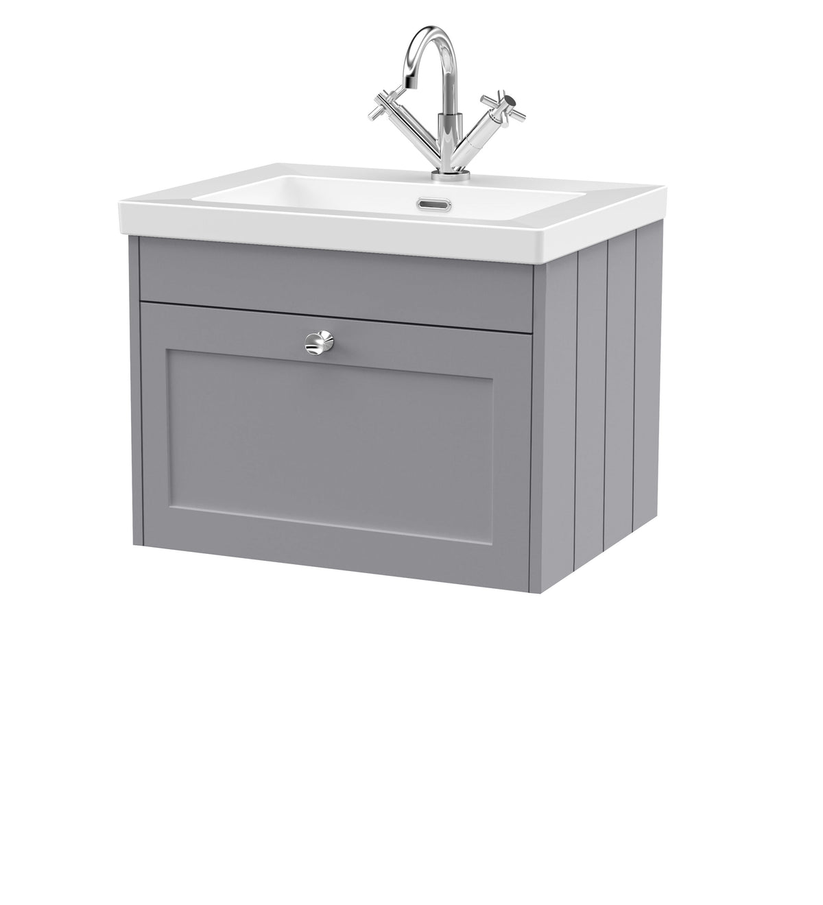 Old London Ashwick 600mm Wall Hung 1-Drawer Unit With Basin 1 Tap Hole