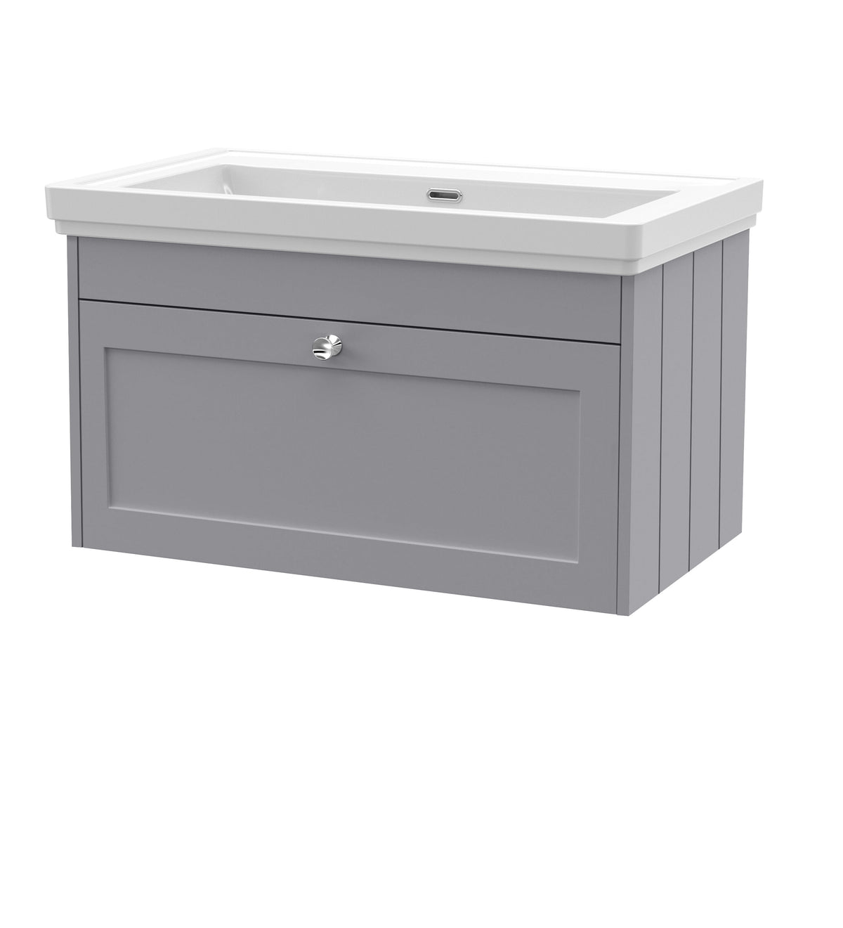 Old London Ashwick 800mm Wall Hung 1-Drawer Unit With Basin No Tap Hole