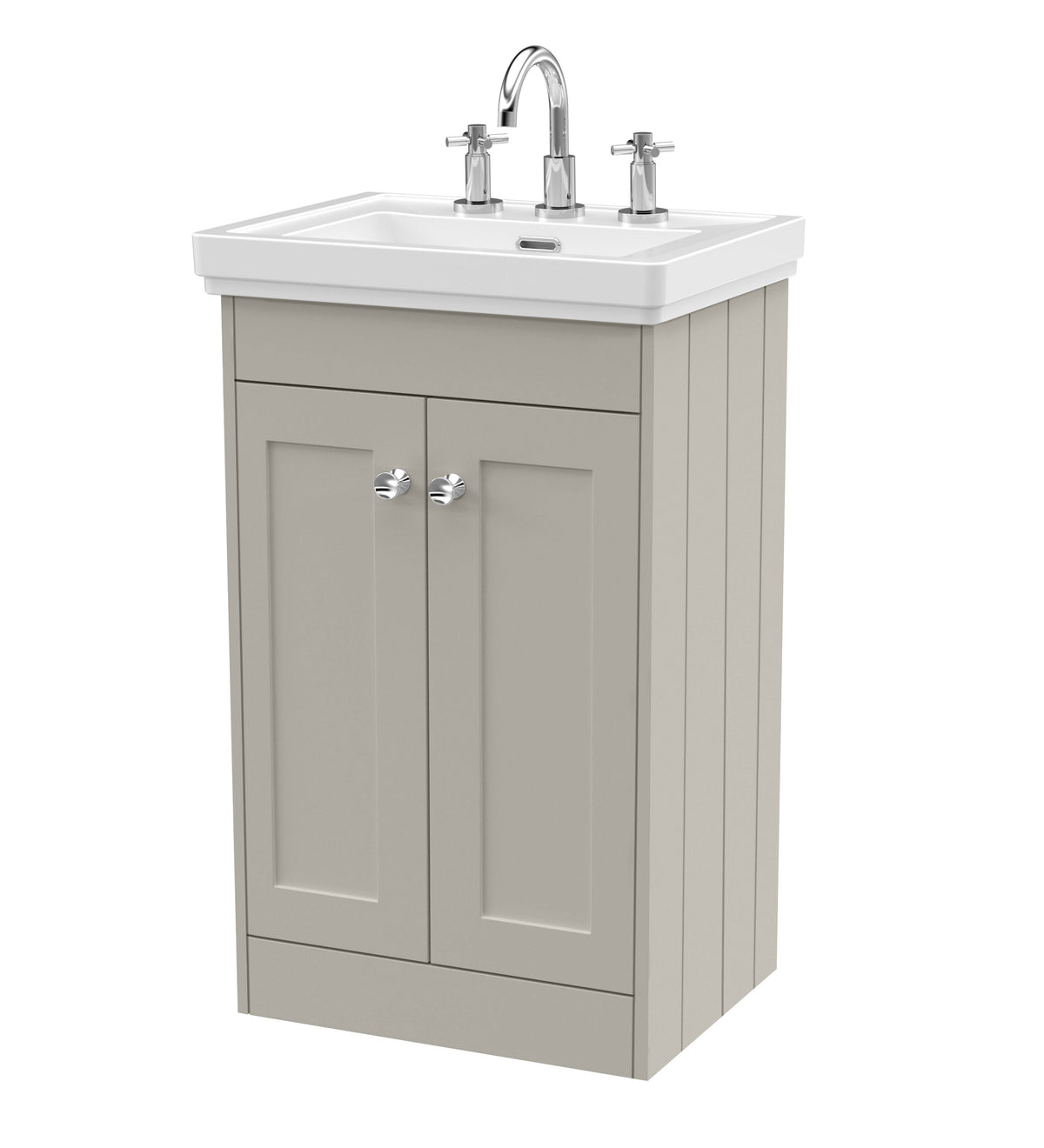 Old London Ashwick 500mm Floorstanding 2-Door Unit With Basin 3 Tap Hole