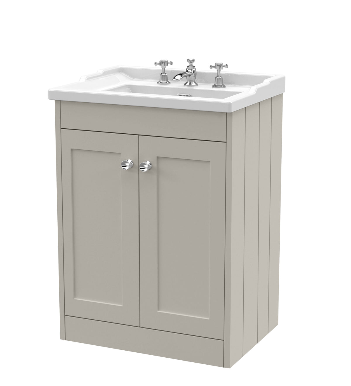 Old London Ashwick 600mm Floorstanding 2-Door Unit With Basin 3 Tap Hole