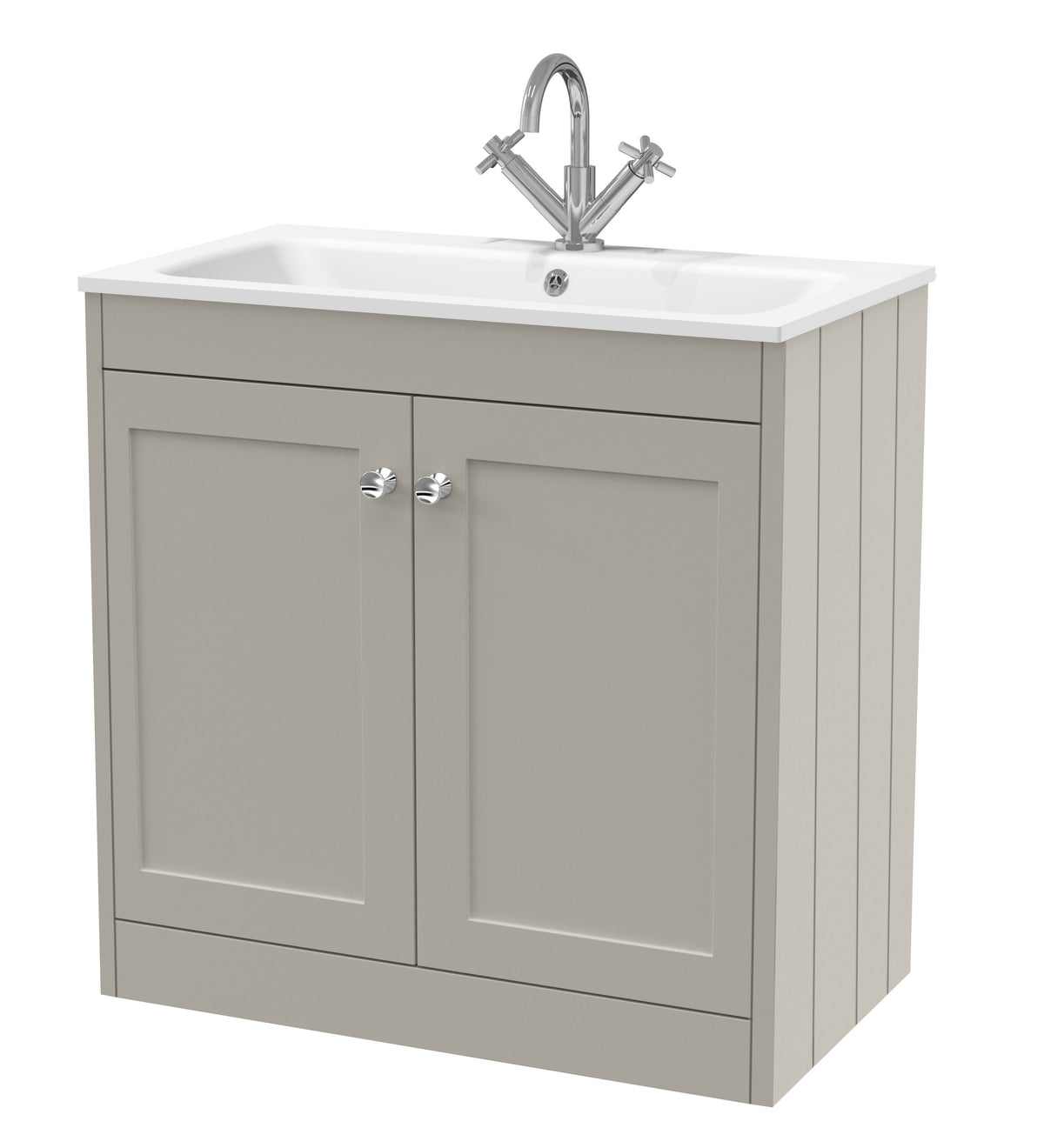 Old London Ashwick 800mm Floorstanding 2-Door Unit With Stone Basin 1 Tap Hole