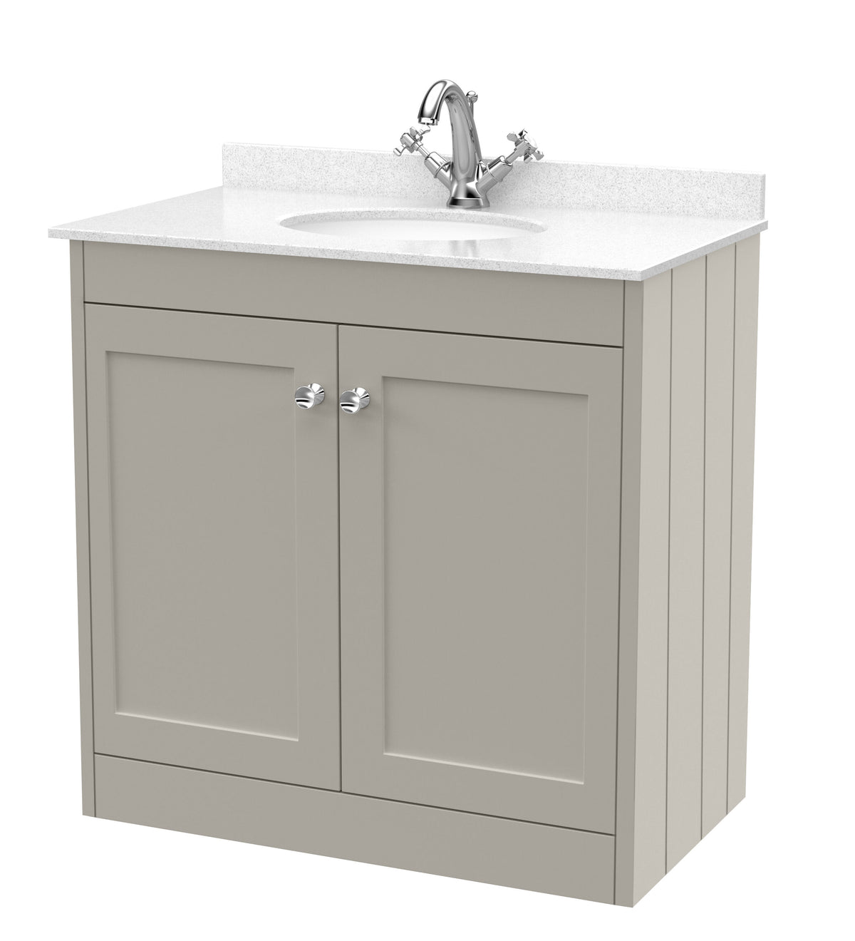 Old London Ashwick 800mm Floorstanding 2-Door Unit With Marble Top 1 Tap Hole