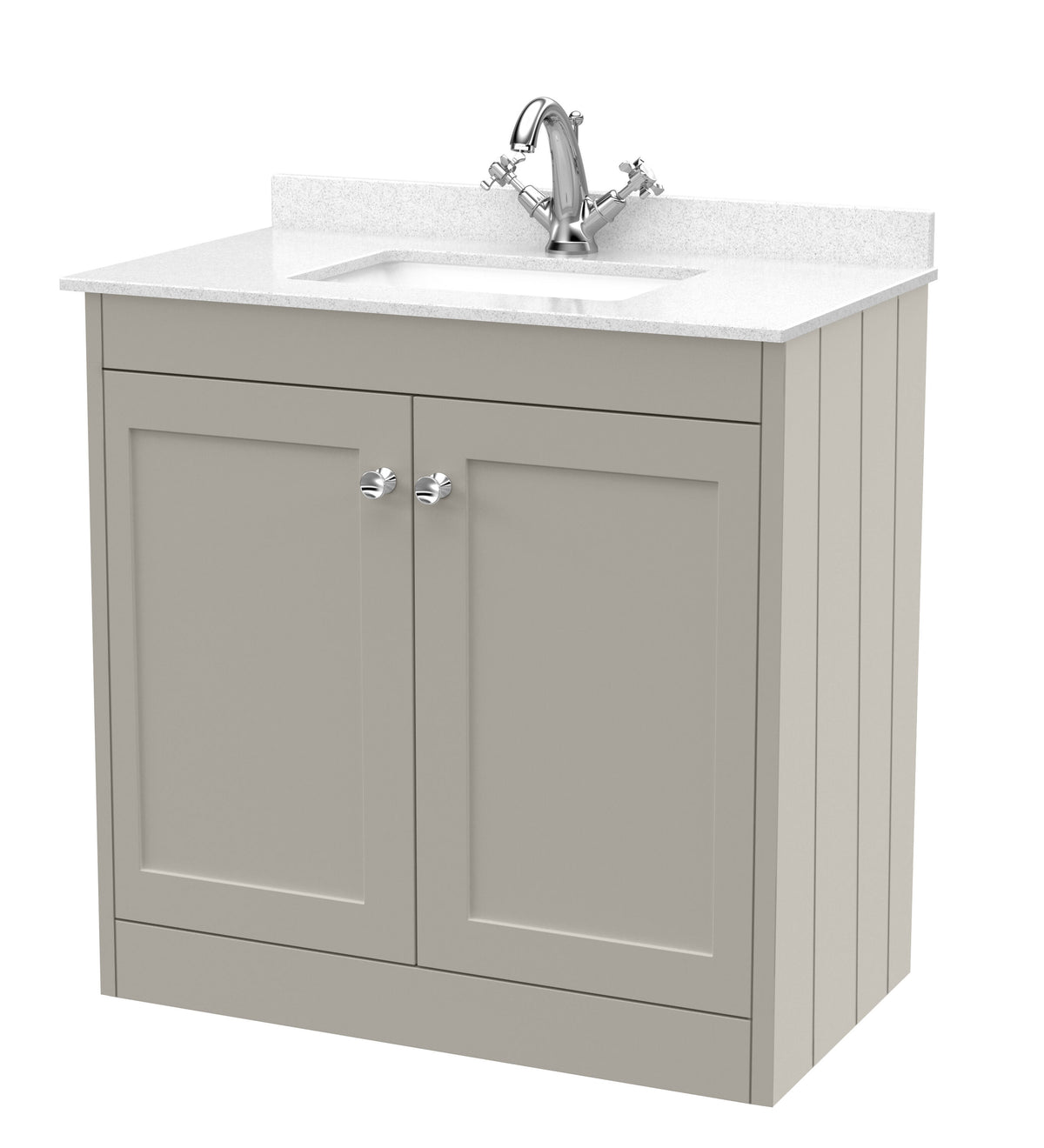 Old London Ashwick 800mm Floorstanding 2-Door Unit With Marble Top 1 Tap Hole