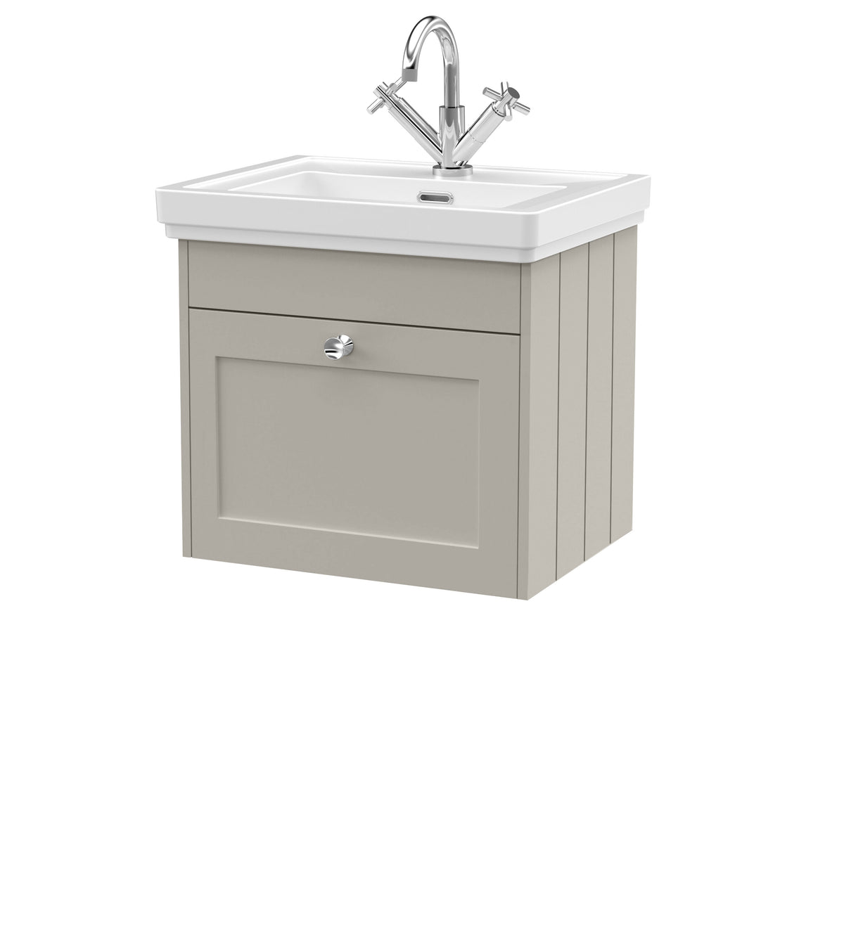 Old London Ashwick 500mm Wall Hung 1-Drawer Unit With Basin 1 Tap Hole