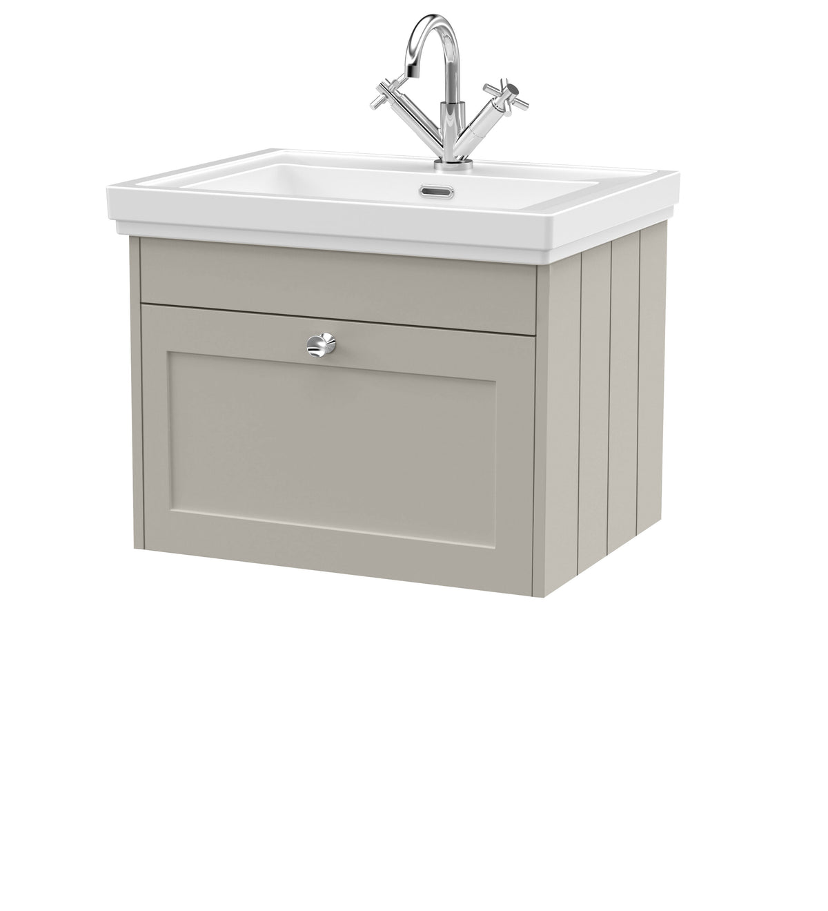 Old London Ashwick 600mm Wall Hung 1-Drawer Unit With Basin 1 Tap Hole