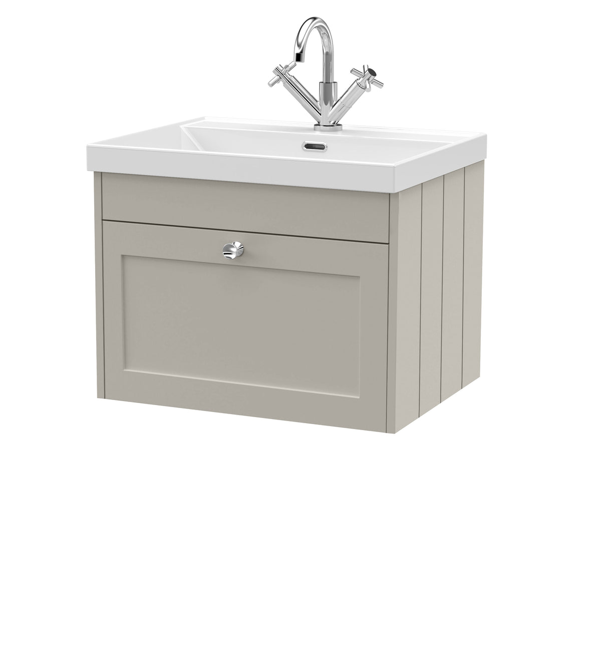 Old London Ashwick 600mm Wall Hung 1-Drawer Unit With Basin 1 Tap Hole