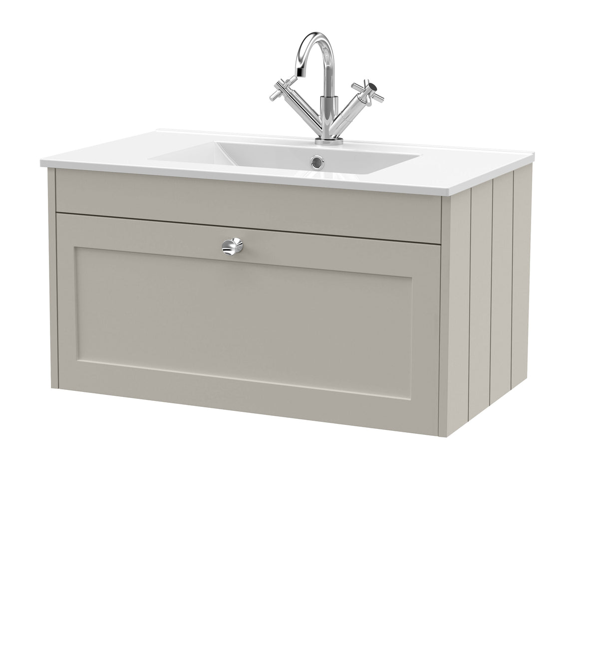 Old London Ashwick 800mm Wall Hung 1-Drawer Unit with Basin 1 TH