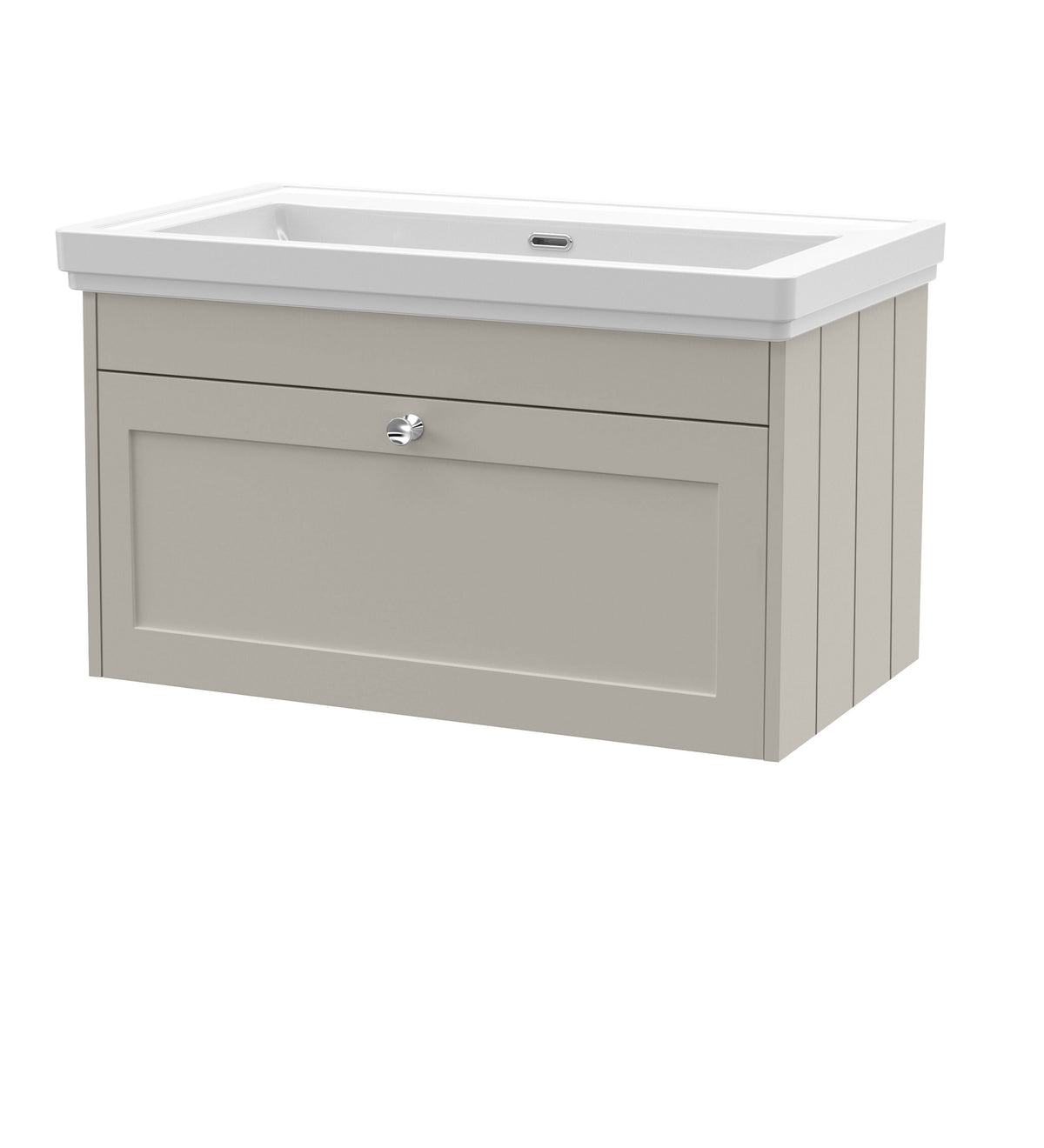 Old London Ashwick 800mm Wall Hung 1-Drawer Unit With Basin No Tap Hole