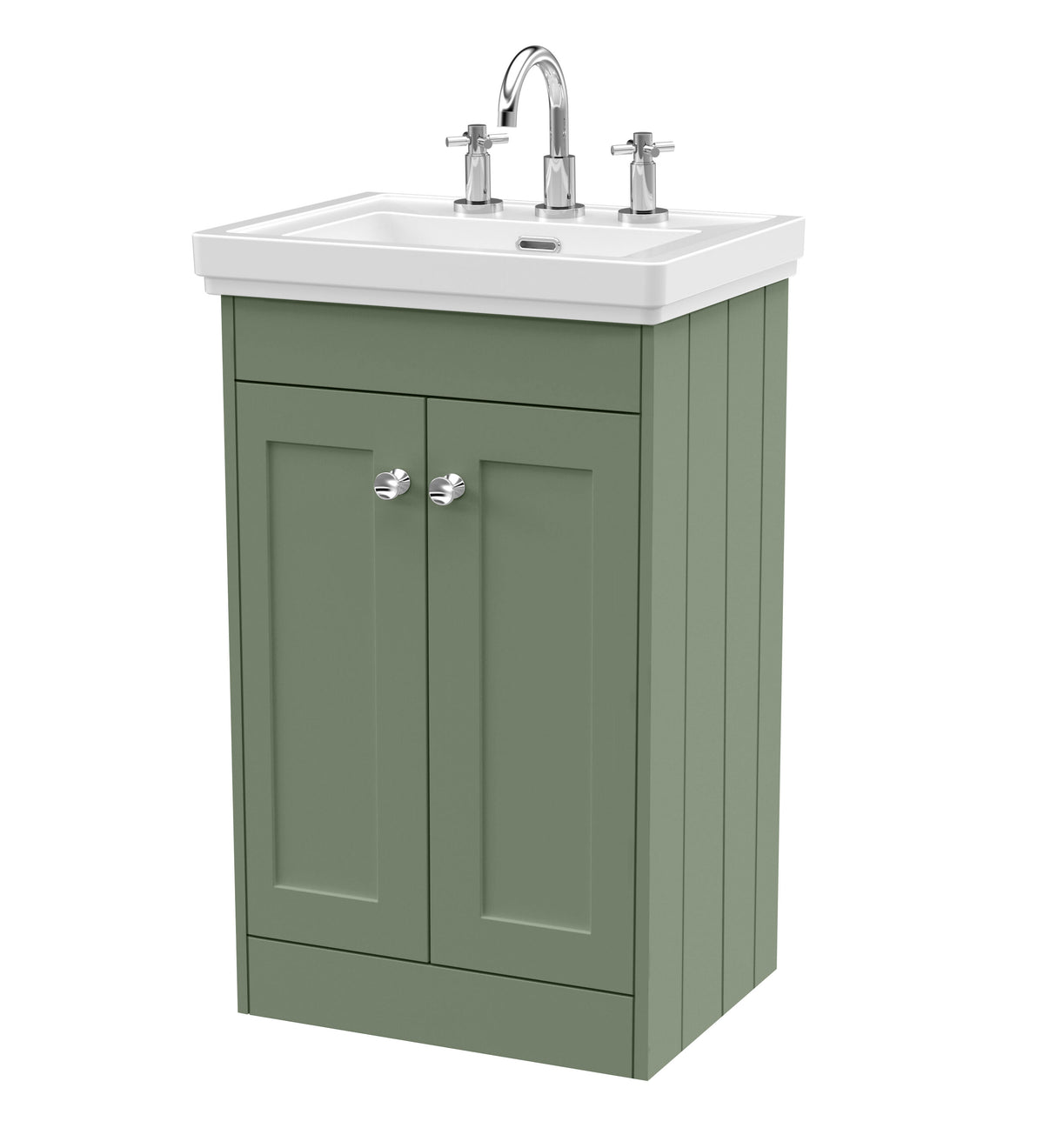 Old London Ashwick 500mm Floorstanding 2-Door Unit With Basin 3 Tap Hole