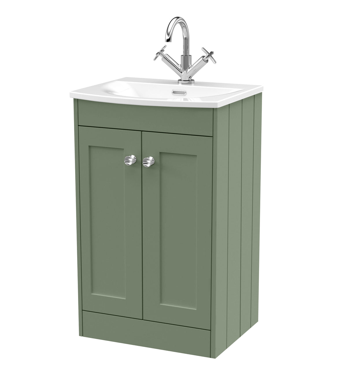 Old London Ashwick 500mm Floorstanding 2-Door Unit With Curved Basin