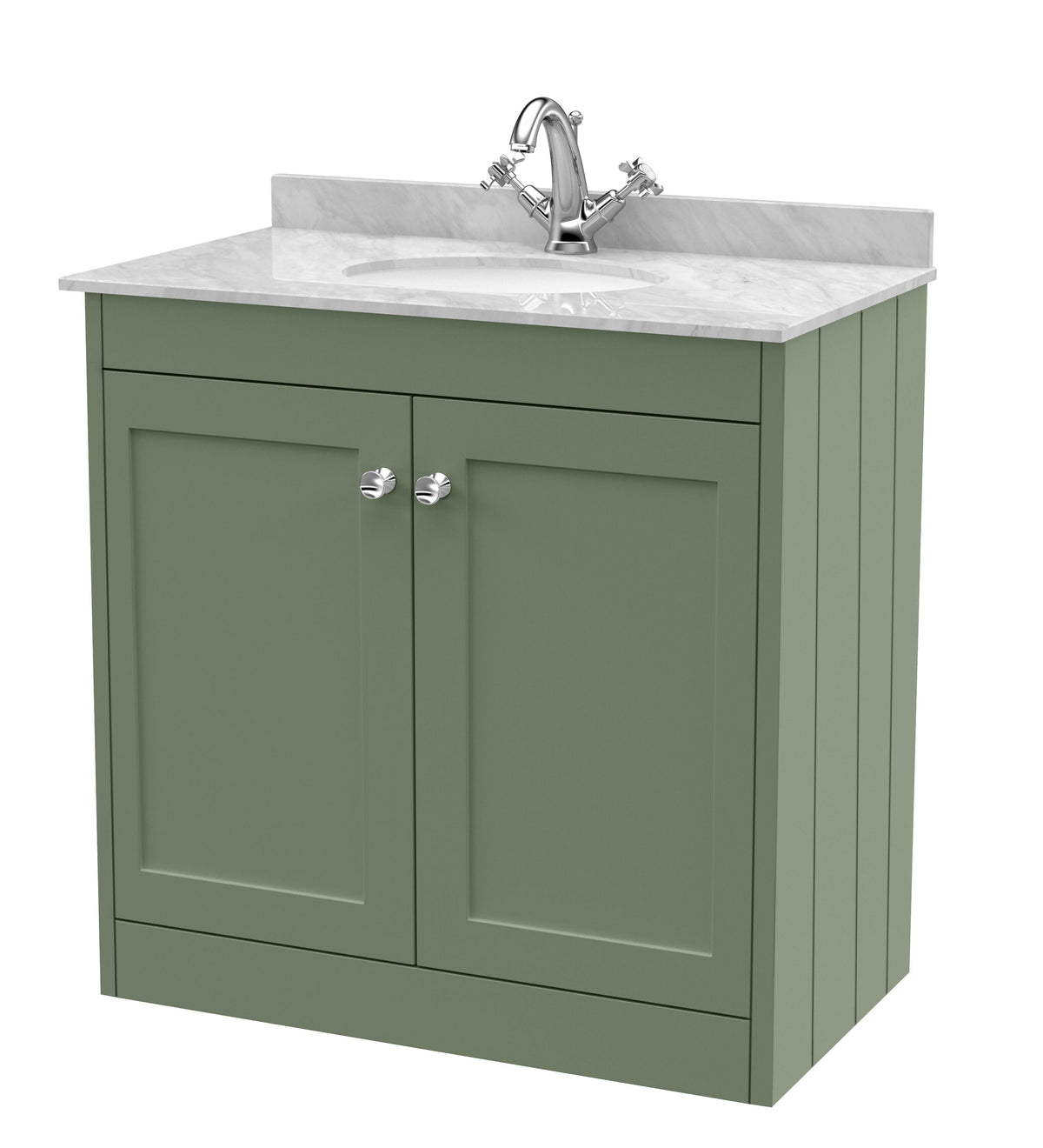 Old London Ashwick 800mm Floorstanding 2-Door Unit With Marble Top 1 Tap Hole