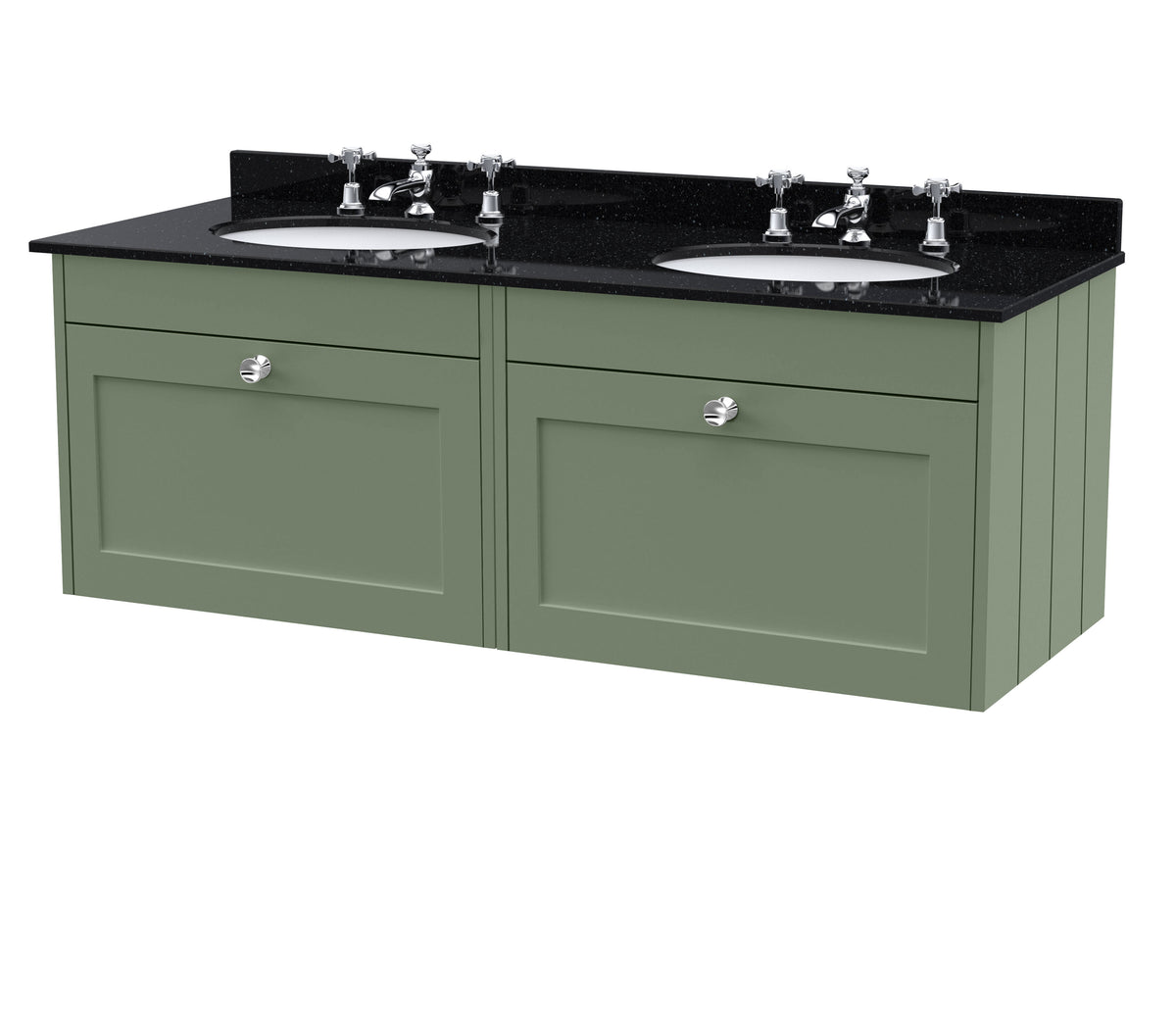 Old London Ashwick 1200mm Wall Hung 2-Drawer Unit With Marble Top
