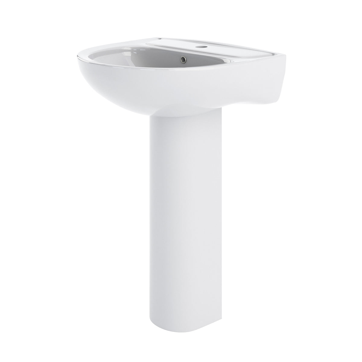 Nuie Lawton 1 Tap Hole 550mm Ceramic Basin & Pedestal