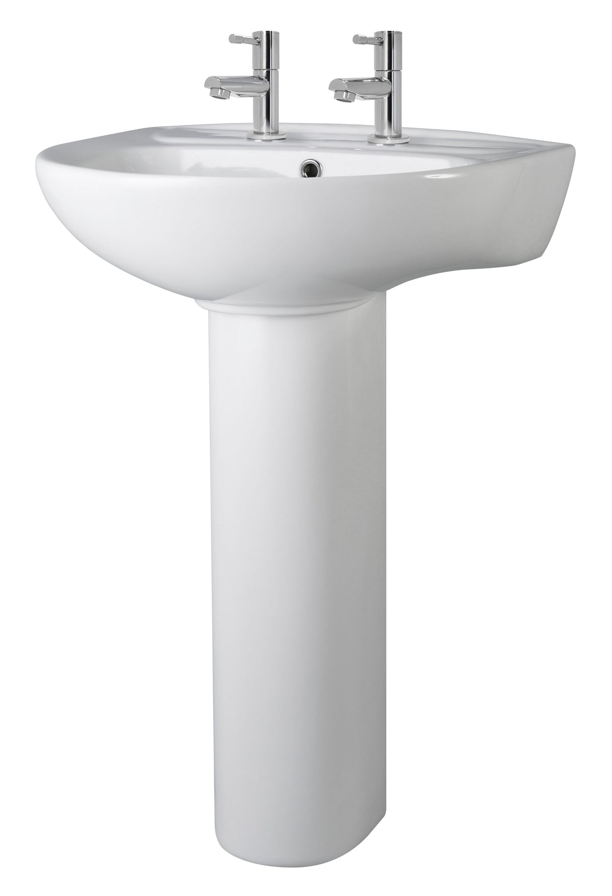 Nuie Melbourne 2 Tap Hole 550mm Ceramic Basin & Pedestal