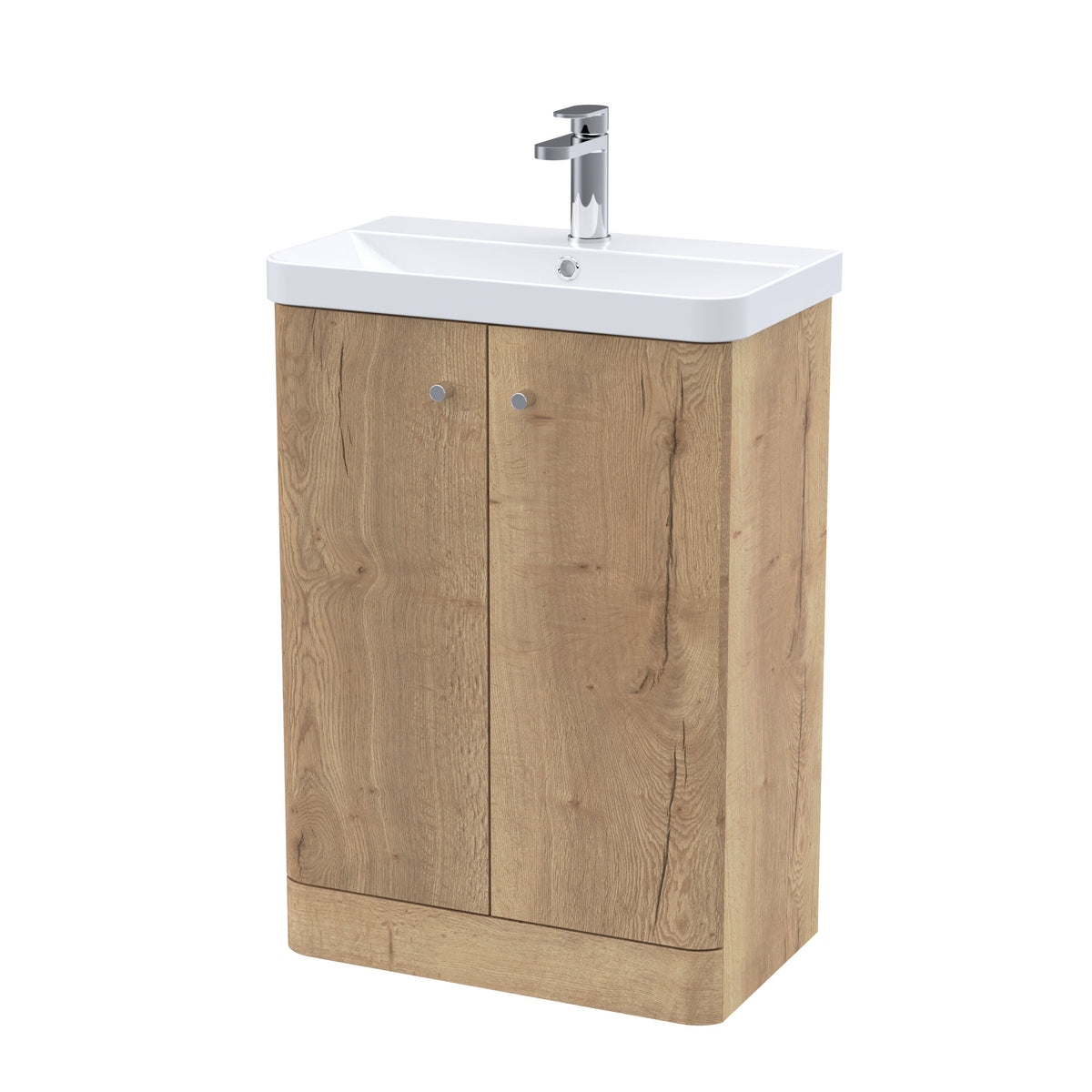 Nuie Core 600mm 2 Door Floor Standing Vanity Unit With Basin