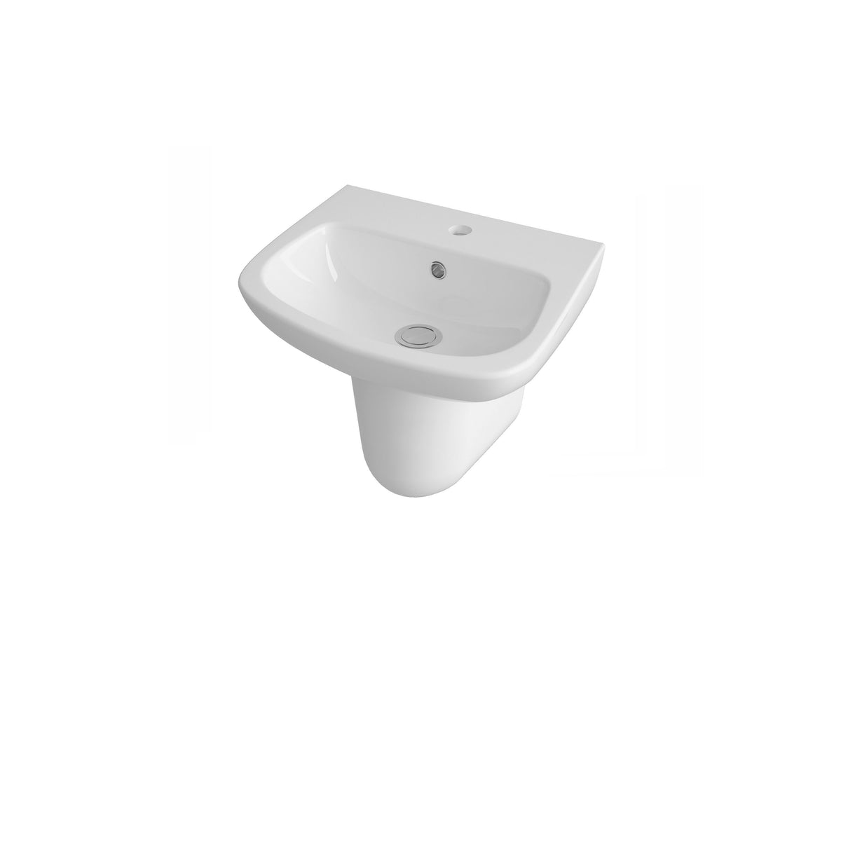 Nuie Ambrose 1 Tap Hole 450mm Ceramic Basin & Semi Pedestal