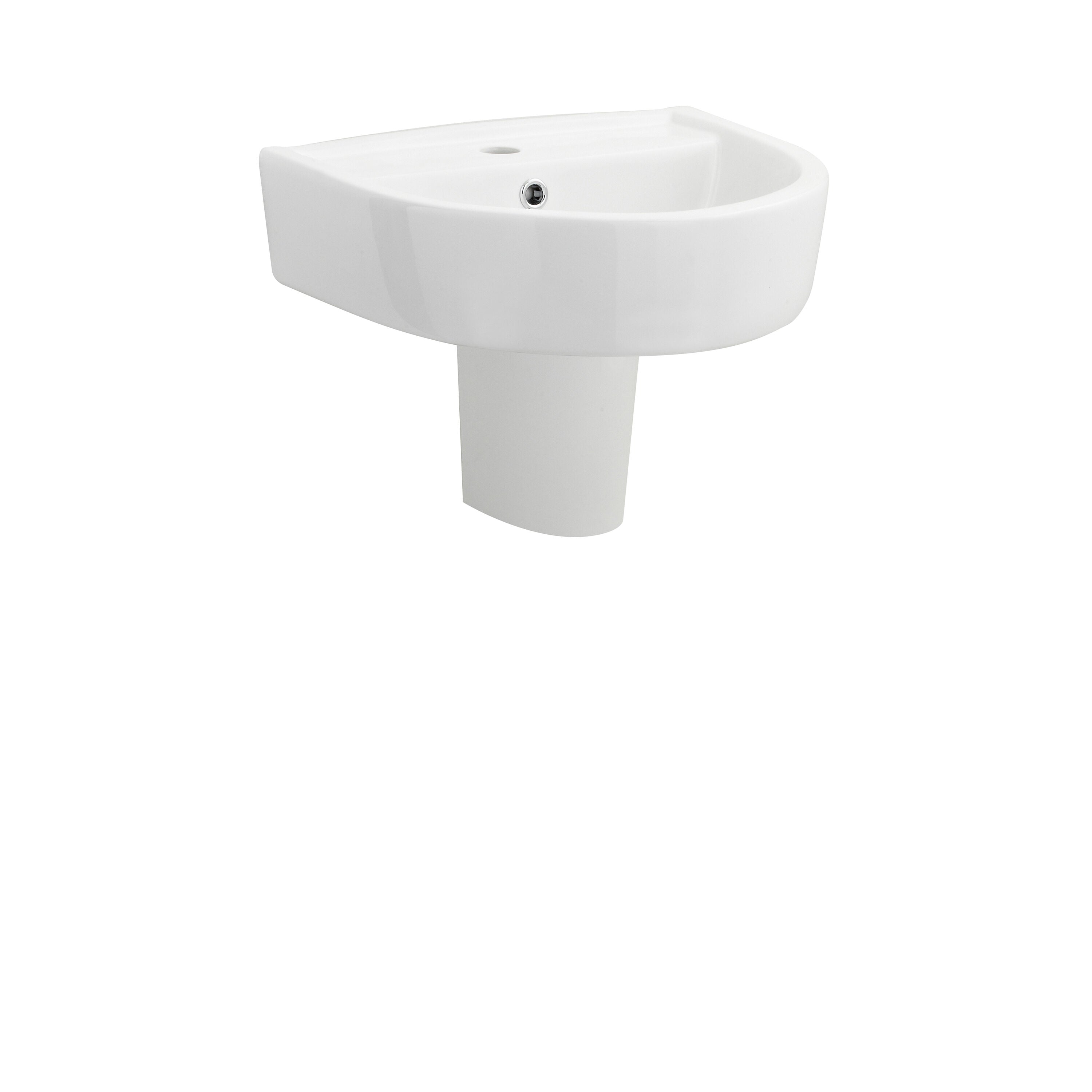 nuie Provost 1 Tap Hole 420mm Ceramic Basin & Semi Pedestal