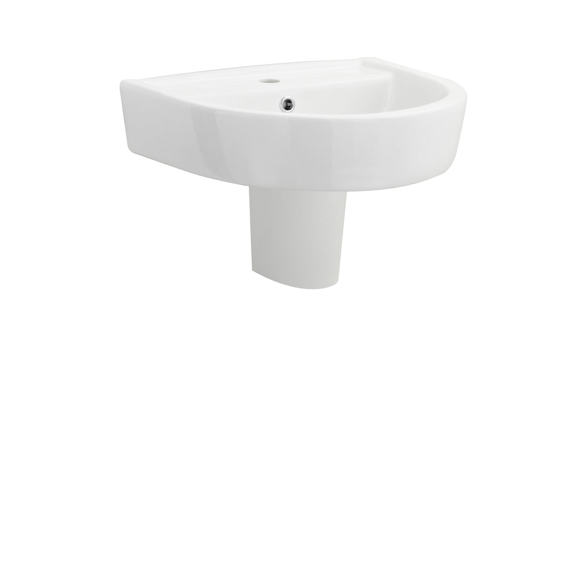 Nuie Provost 1 Tap Hole 520mm Ceramic Basin & Semi Pedestal