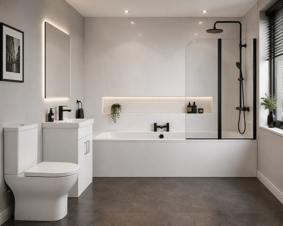 Traditional Matt Black Bathroom Package