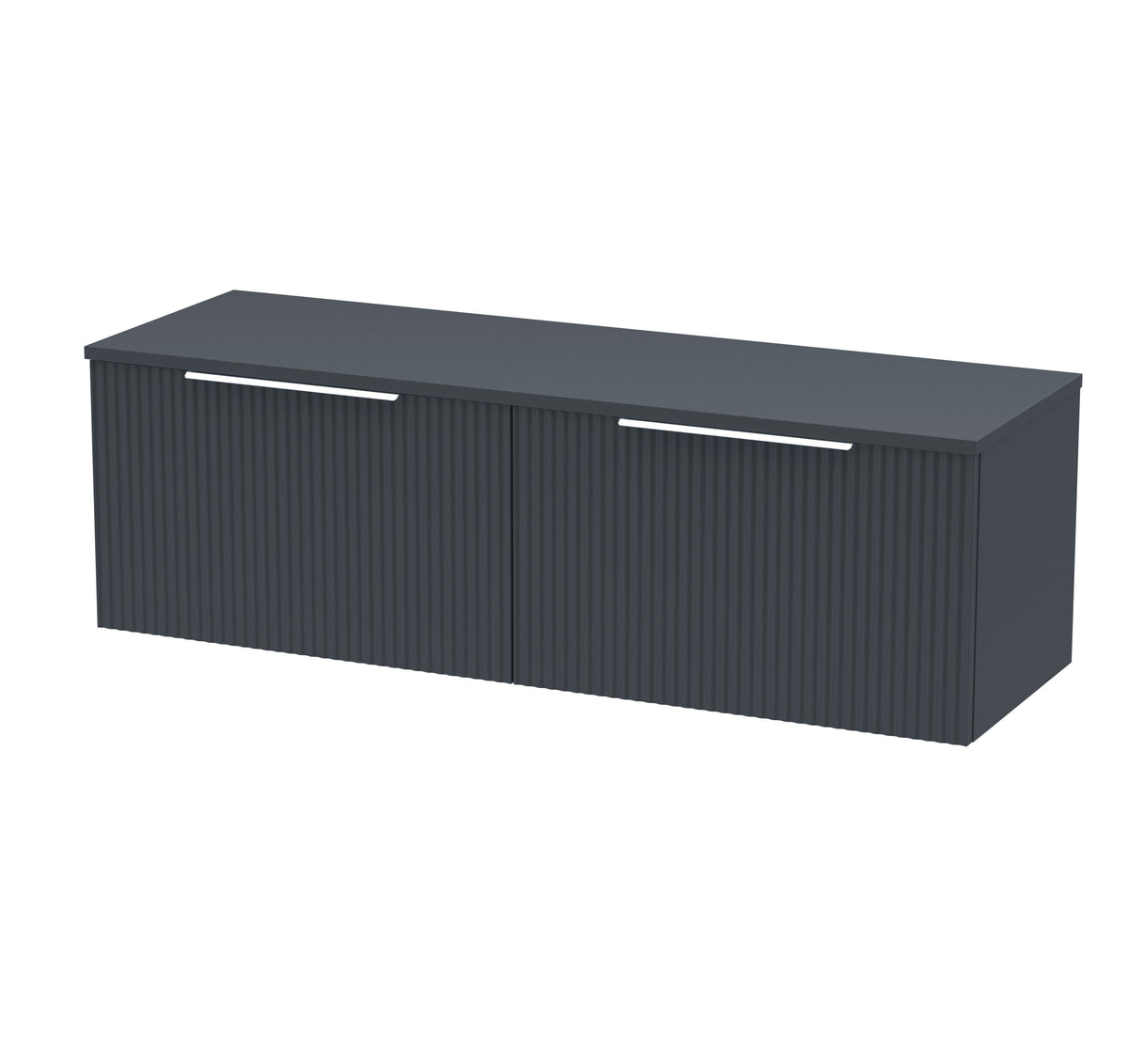 Hudson Reed Fluted 1200mm 2 Drawer Wall Hung Vanity Unit With Co-ordinating Worktop