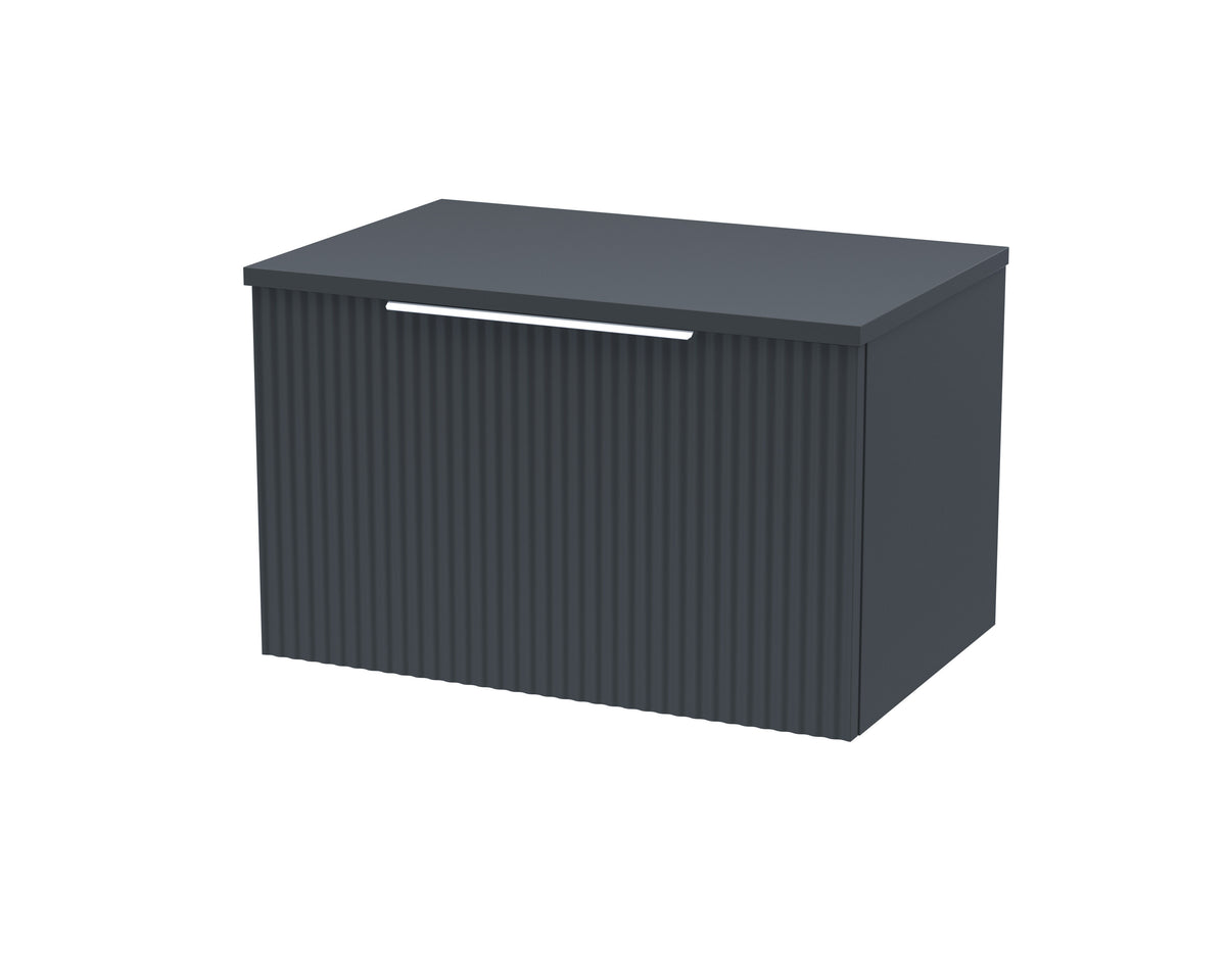 Hudson Reed Fluted 600mm 1 Drawer Wall Hung Vanity With Co-ordinating Worktop
