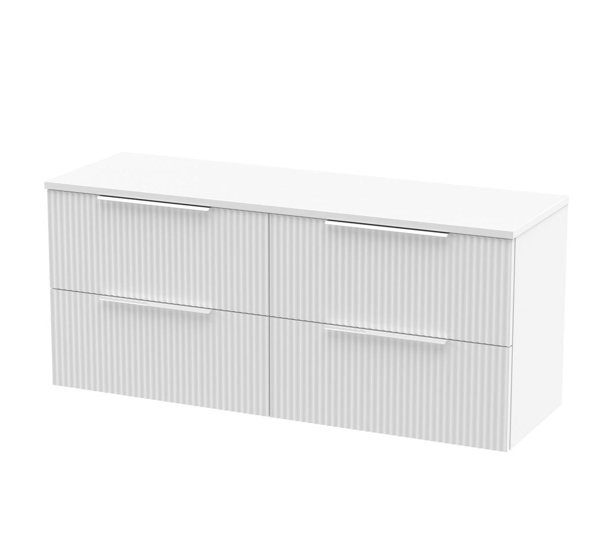 Hudson Reed Fluted 1200mm 4 Drawer Wall Hung Vanity With Co-ordinating Worktop