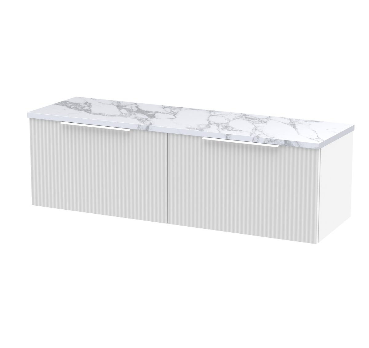 Hudson Reed Fluted 1200mm 2 Drawer Wall Hung Vanity With Carrara Laminate Worktop
